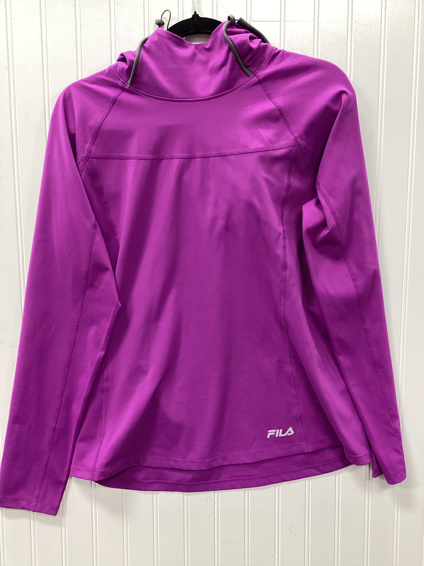 Athletic Top Ls Hoodie By Fila In Purple, Size:L