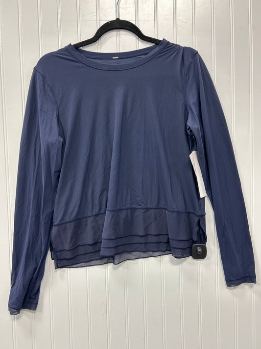 Athletic Top Ls Crewneck By Lululemon In Navy, Size:M