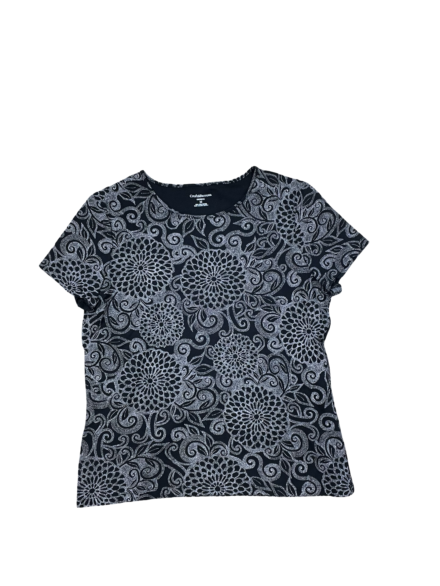 Top Ss By Croft And Barrow In Black & Brown, Size:M