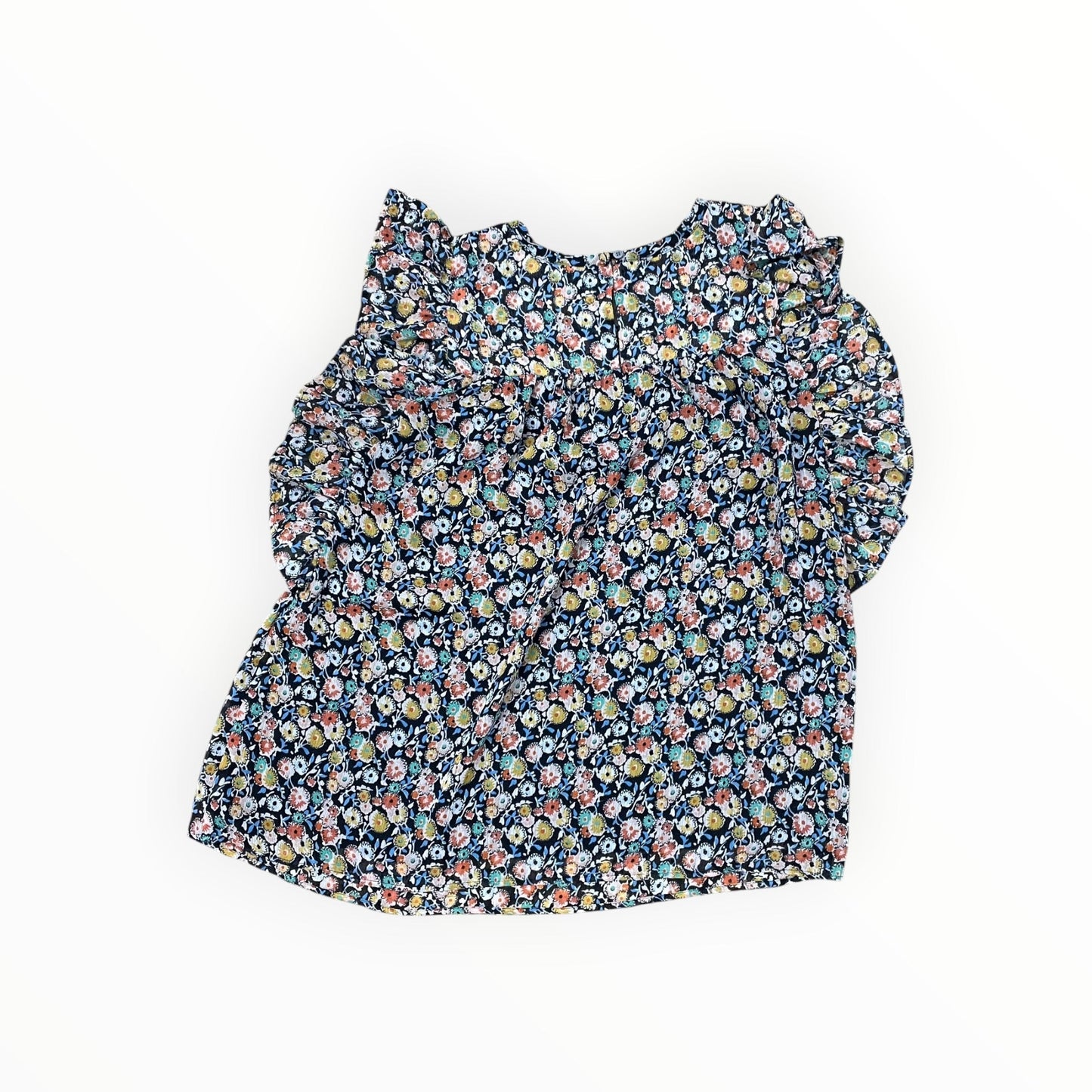 Top Sleeveless By Loft In Blue & Yellow, Size:L