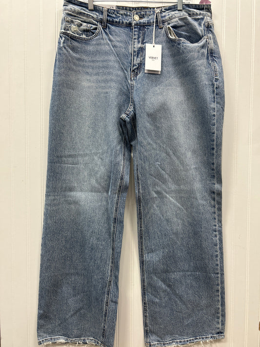 Jeans Wide Leg By Vervet In Blue Denim, Size:18 NWT