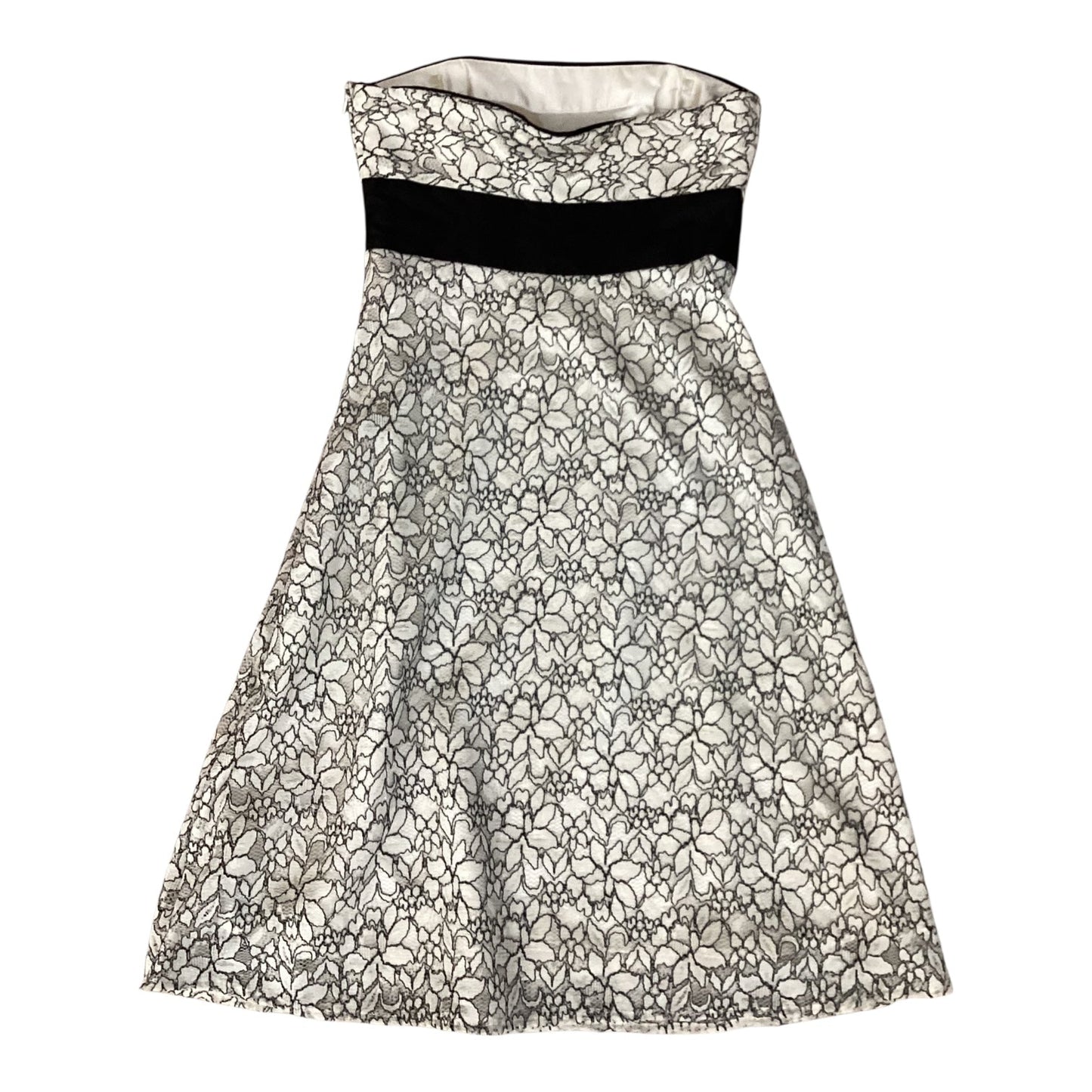 Dress Casual Midi By White House Black Market In Black & Cream, Size:0