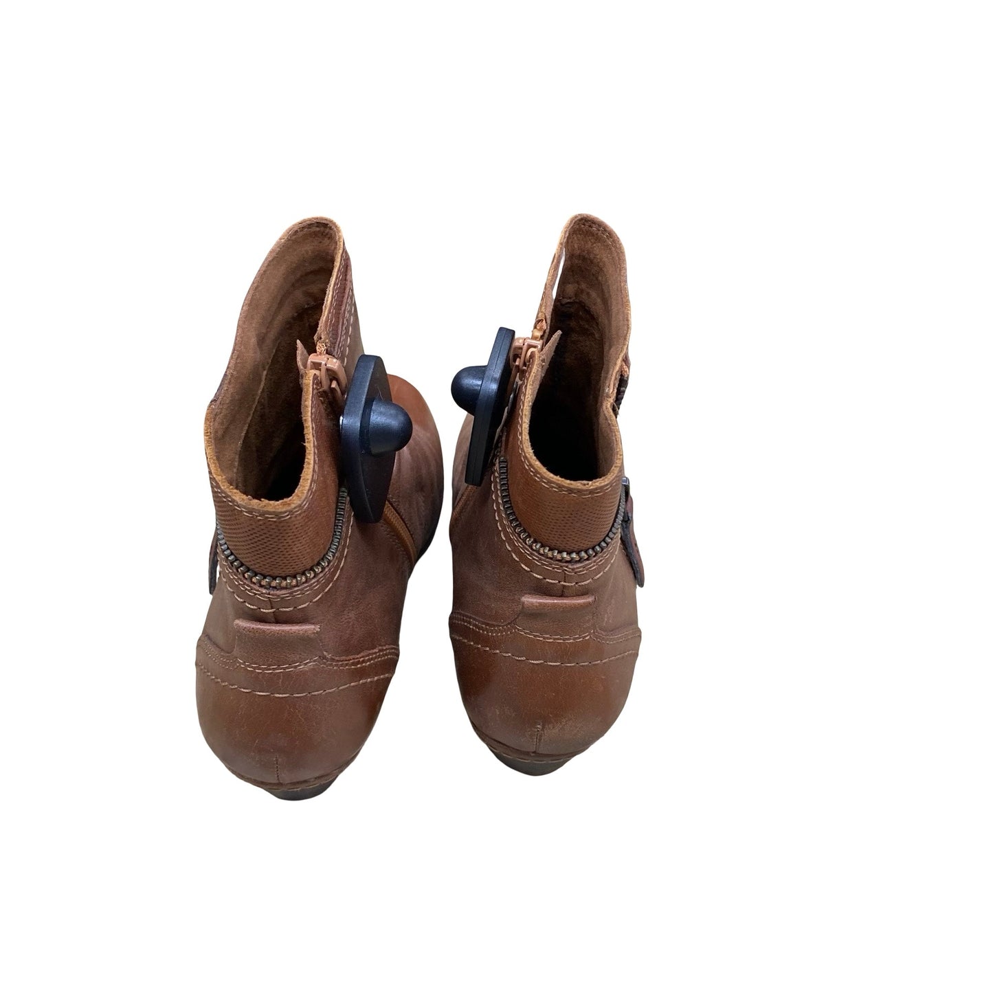 Boots Ankle Heels By Cobb Hill In Brown, Size:7