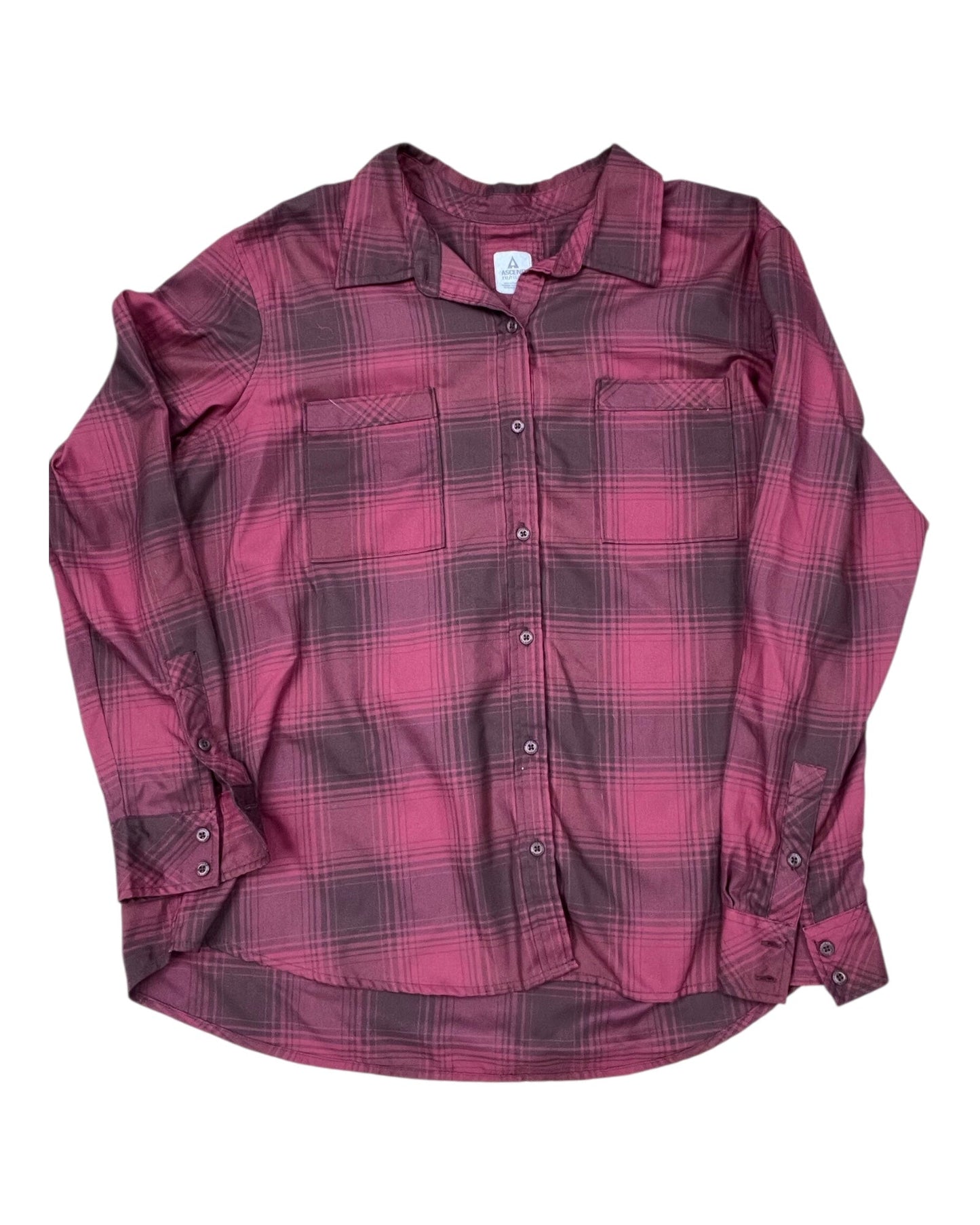 Blouse Ls By Clothes Mentor In Red, Size:1X