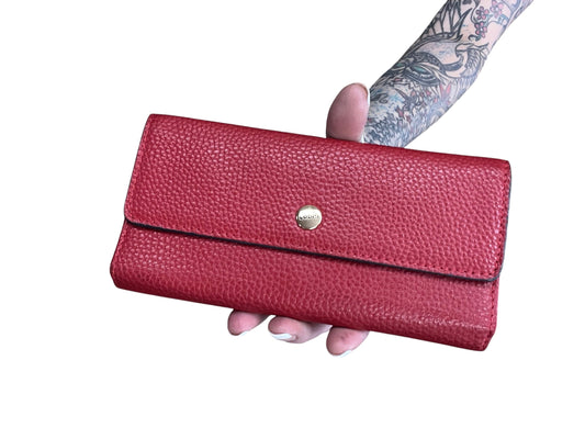 Wallet Leather By Lodis In Red, Size:Medium