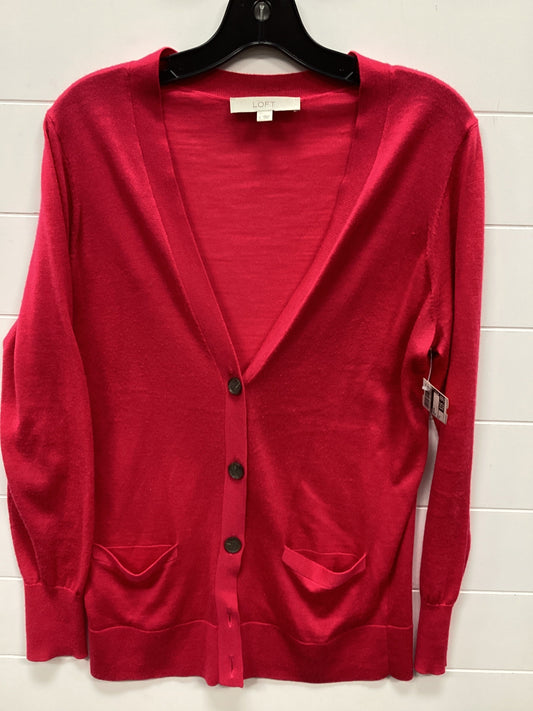 Cardigan By Loft In Red, Size:L