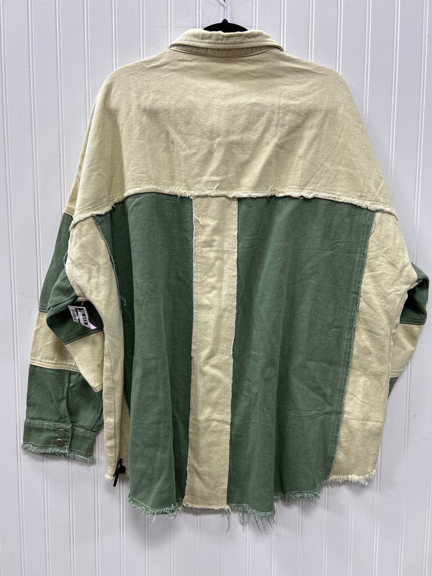 Jacket Denim By Cmc In Green & Tan, Size:2X