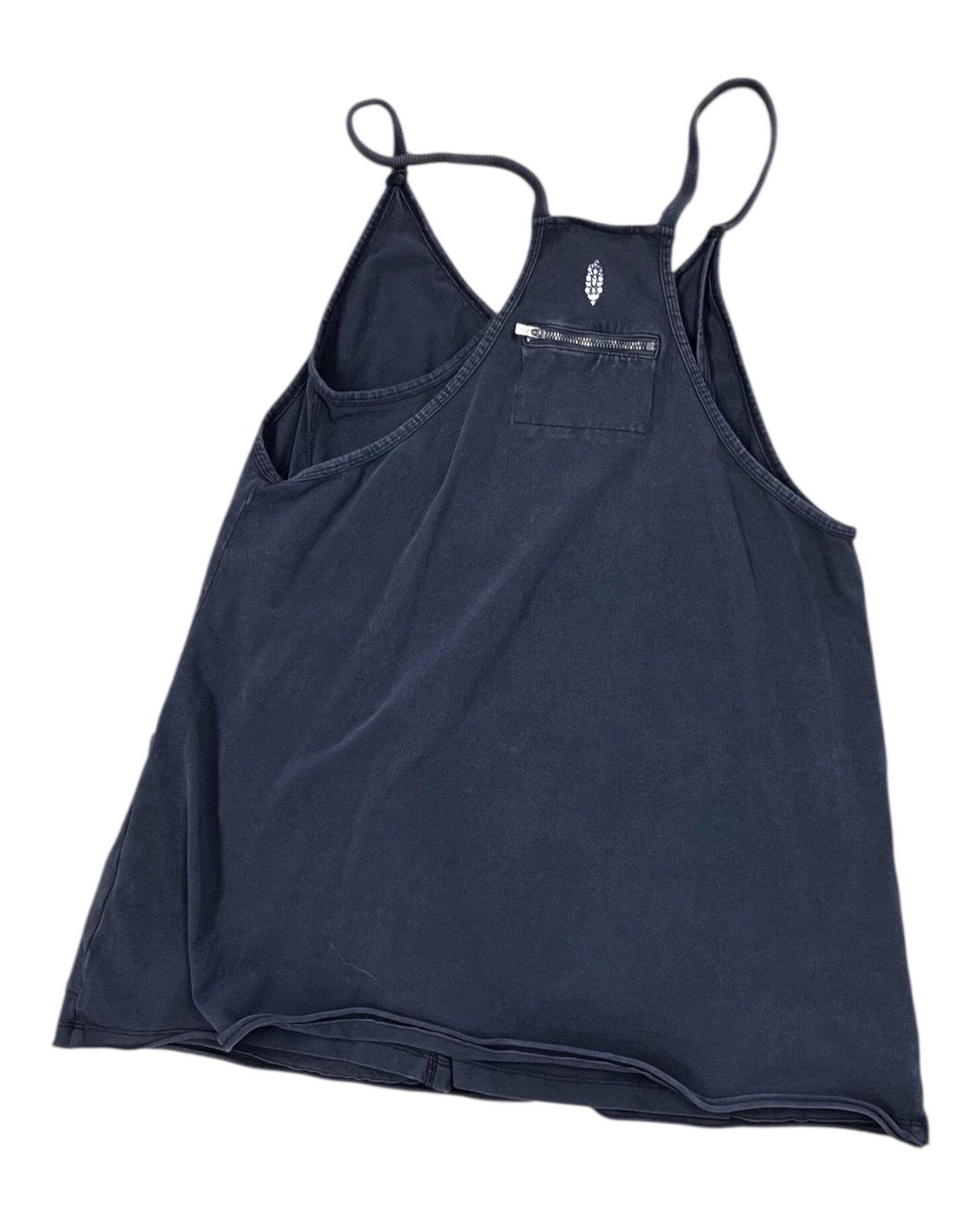 Romper By Clothes Mentor In Blue Denim, Size:L
