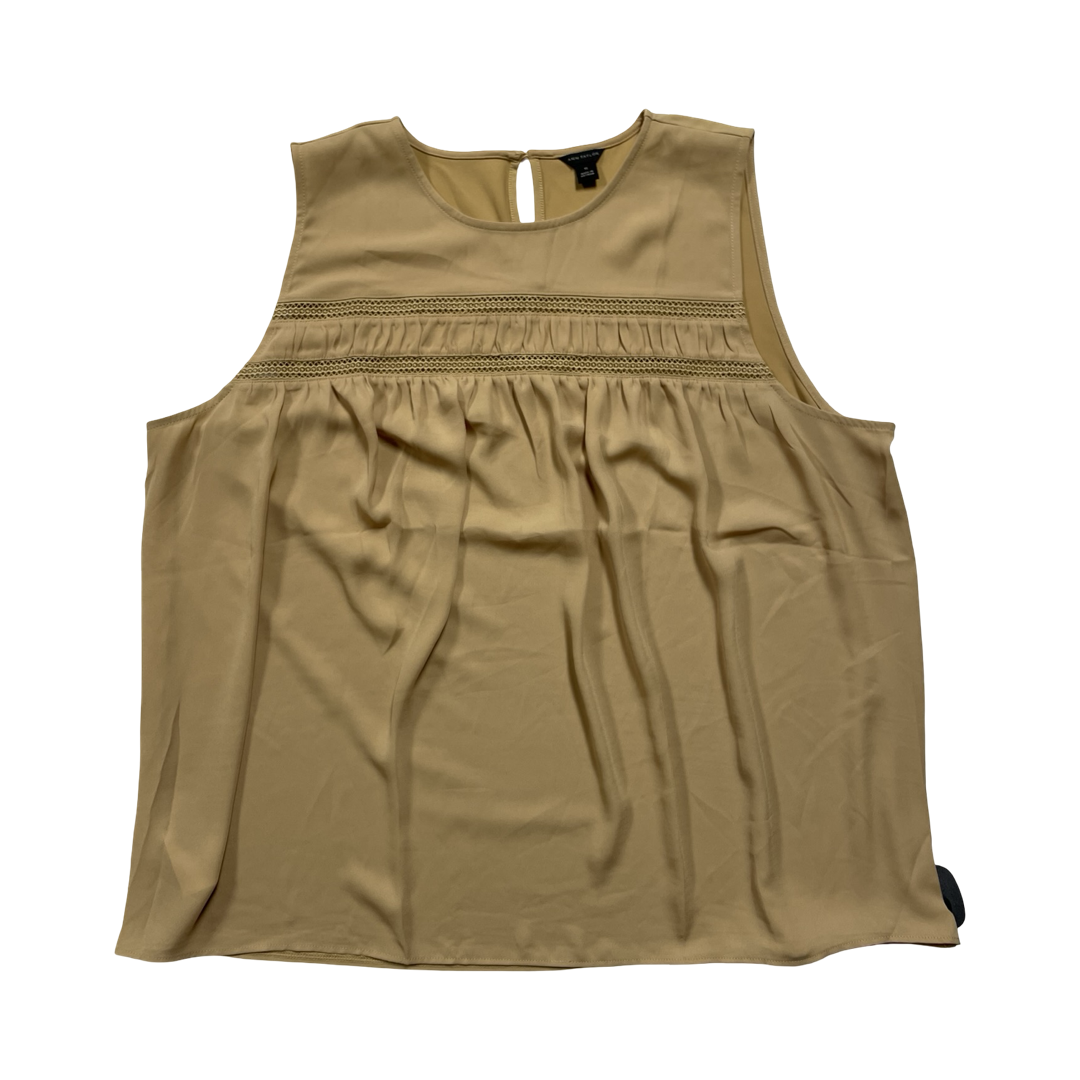 Top Sleeveless By Ann Taylor In Tan, Size:Xl