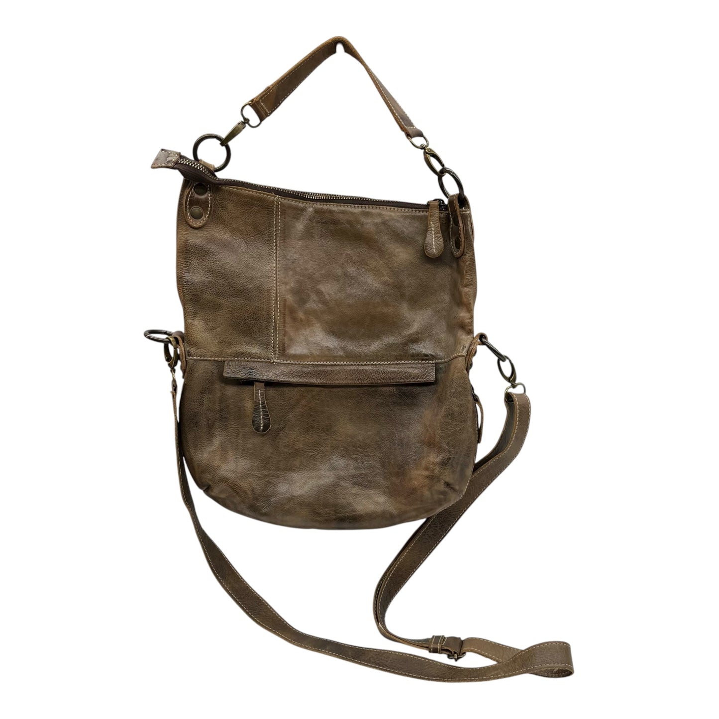Crossbody Leather By Bed Stu In Tan, Size:Medium