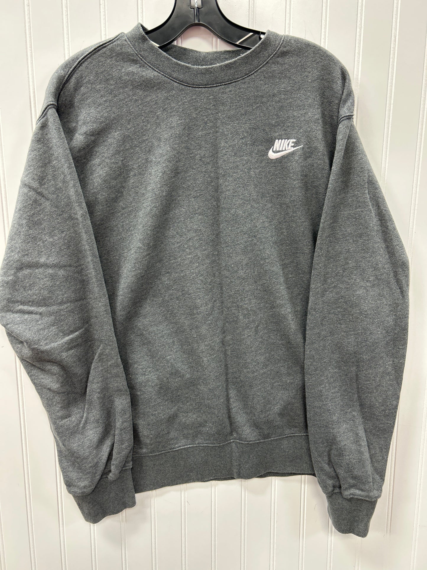 Athletic Sweatshirt Crewneck By Nike Apparel In Grey, Size:L
