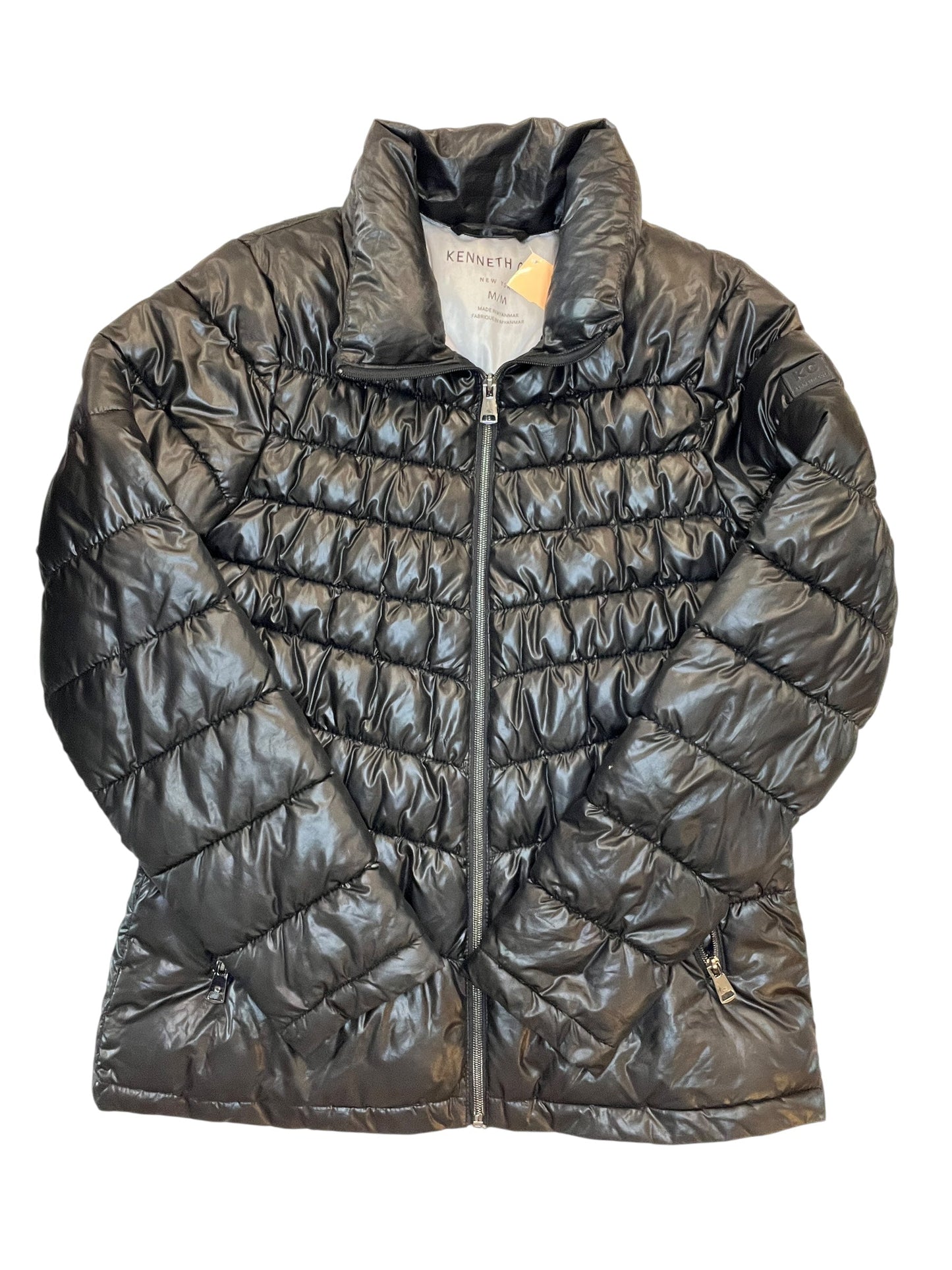 Coat Puffer & Quilted By Kenneth Cole In Black, Size:M