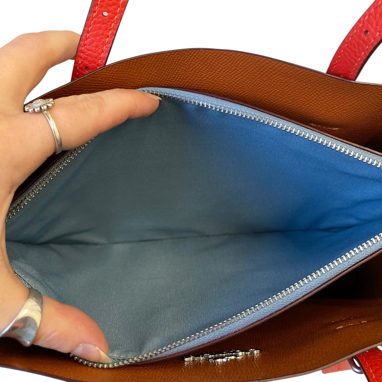 Handbag Designer By Coach In Orange, Size:Small