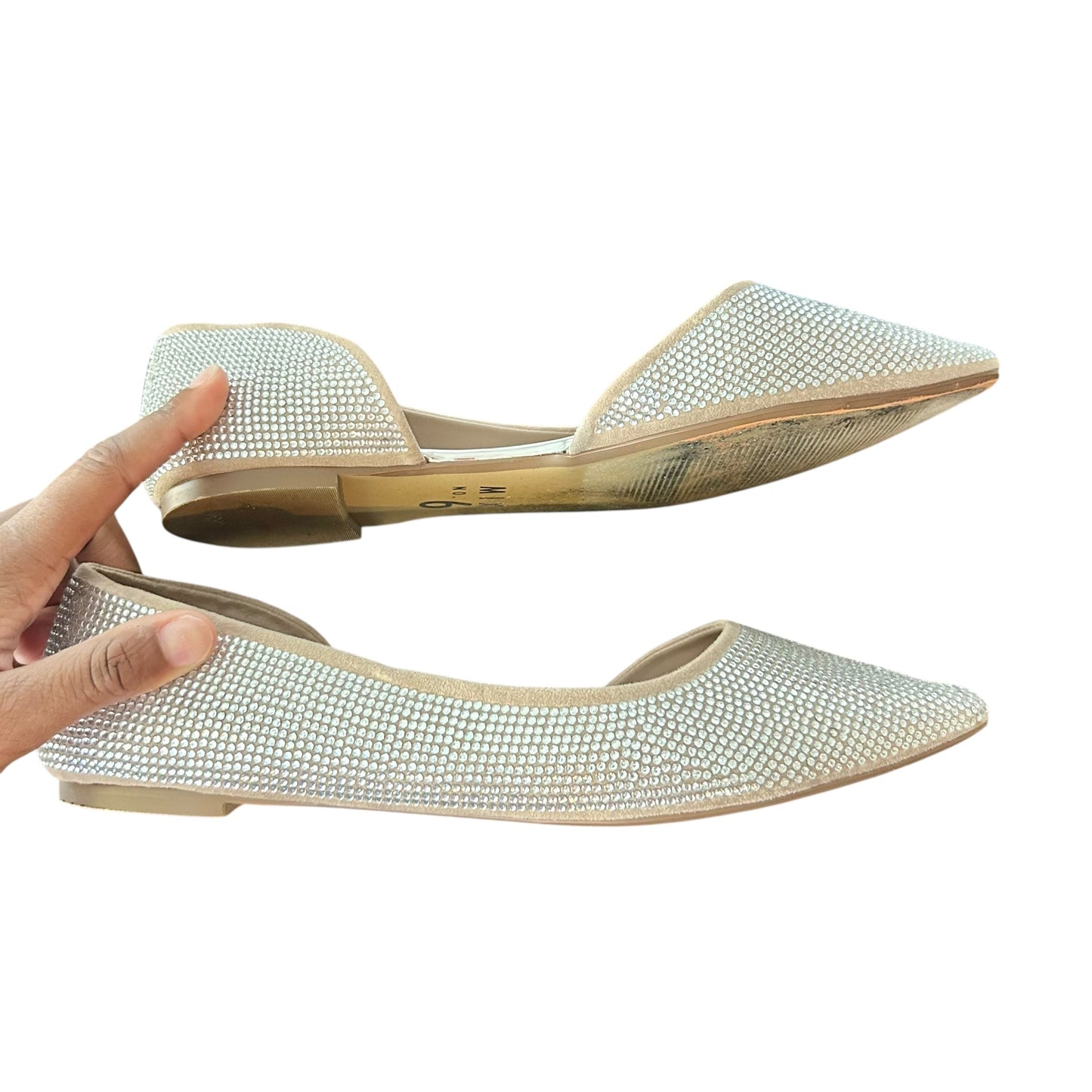 Shoes Flats By Mix No 6 In Silver & Tan, Size: 11