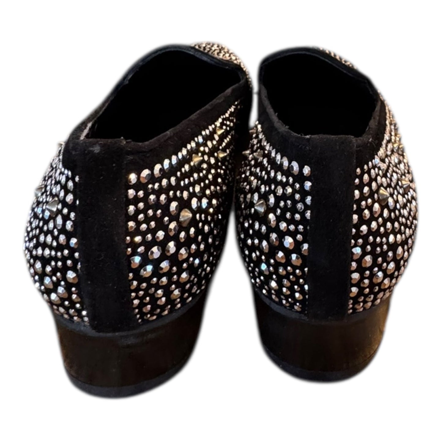 Shoes Designer By Stuart Weitzman In Black & Silver, Size:8