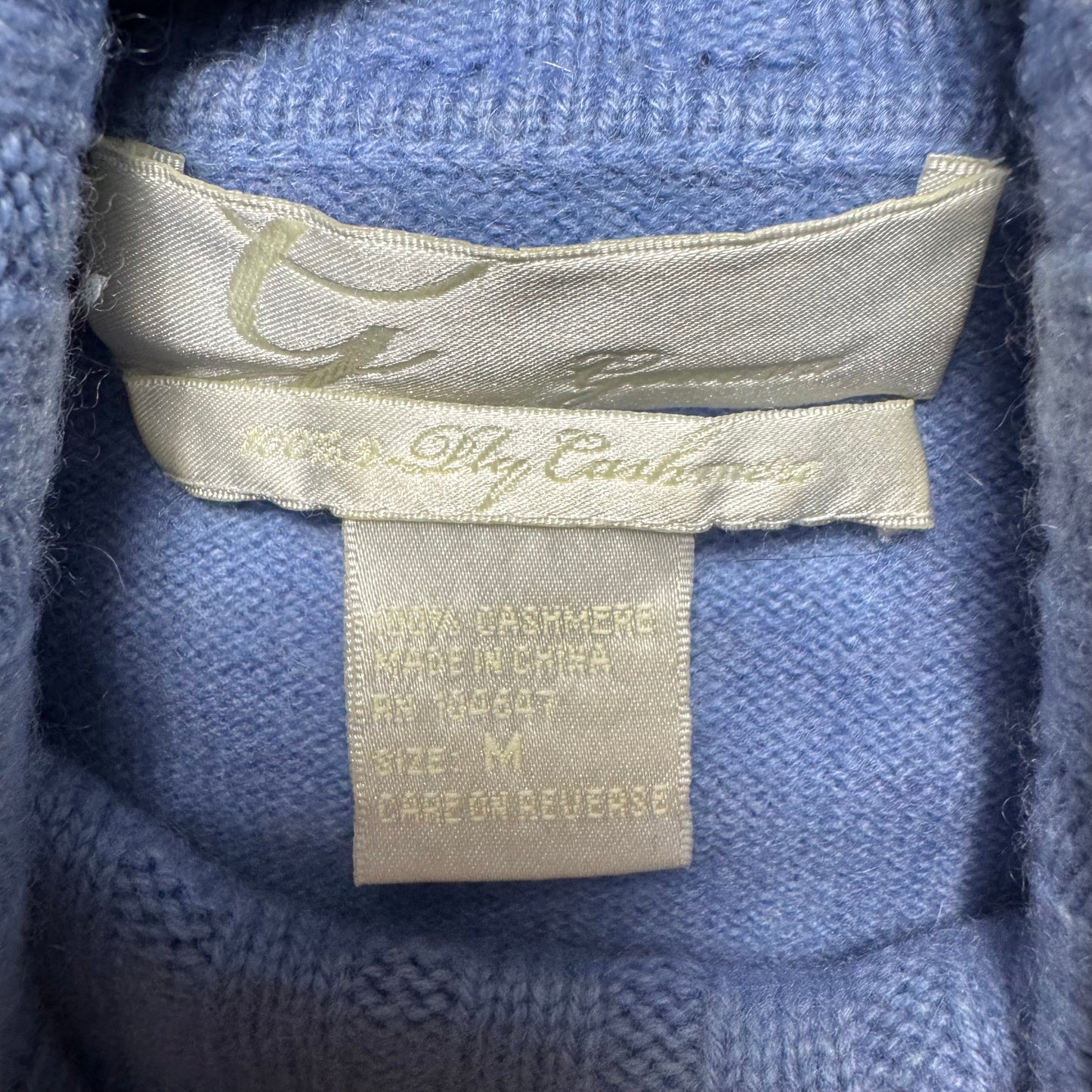 Sweater 2ply Cashmere By Geneva In Blue, Size: M