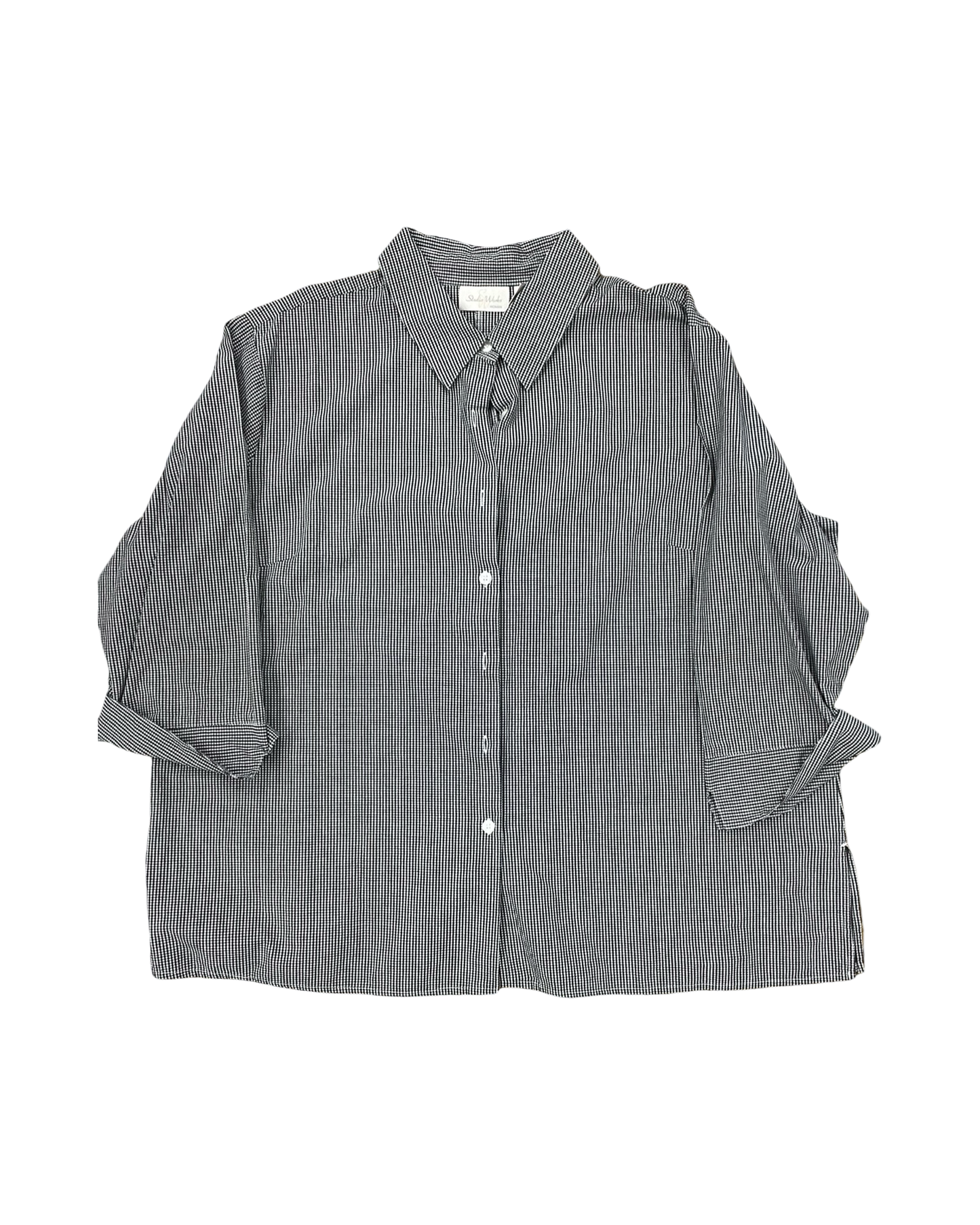 Blouse 3/4 Sleeve By Studio Works In Black & White, Size:22