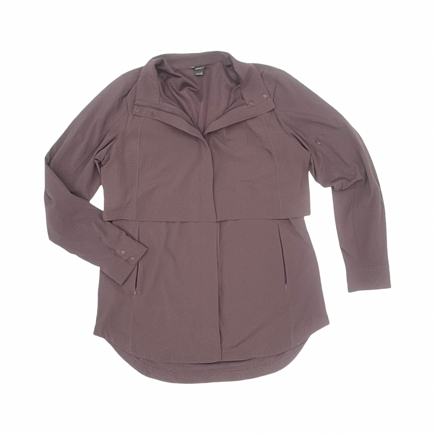 Athletic Jacket By Eddie Bauer In Purple, Size:M