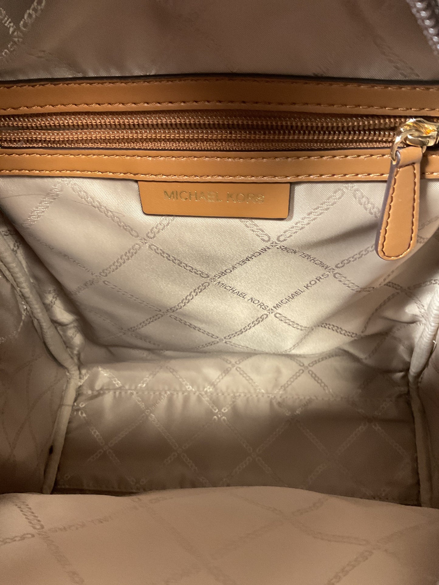 Backpack Designer By Michael Kors In Brown & Tan, Size:Medium