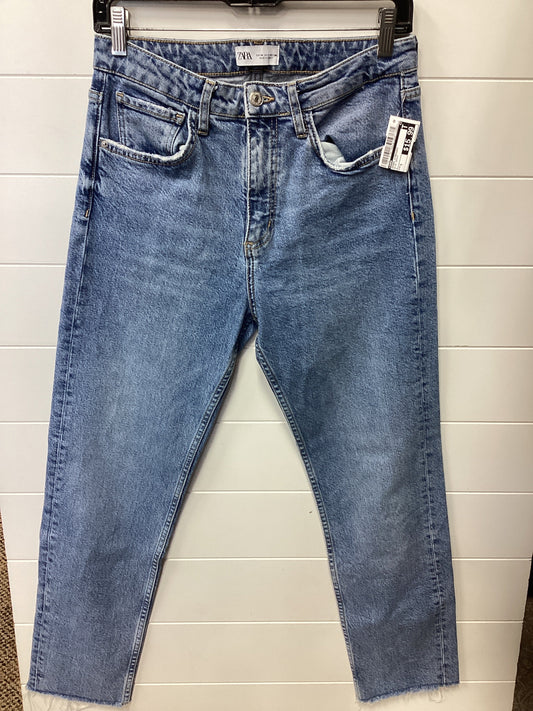 Jeans Straight By Zara In Blue Denim, Size:S