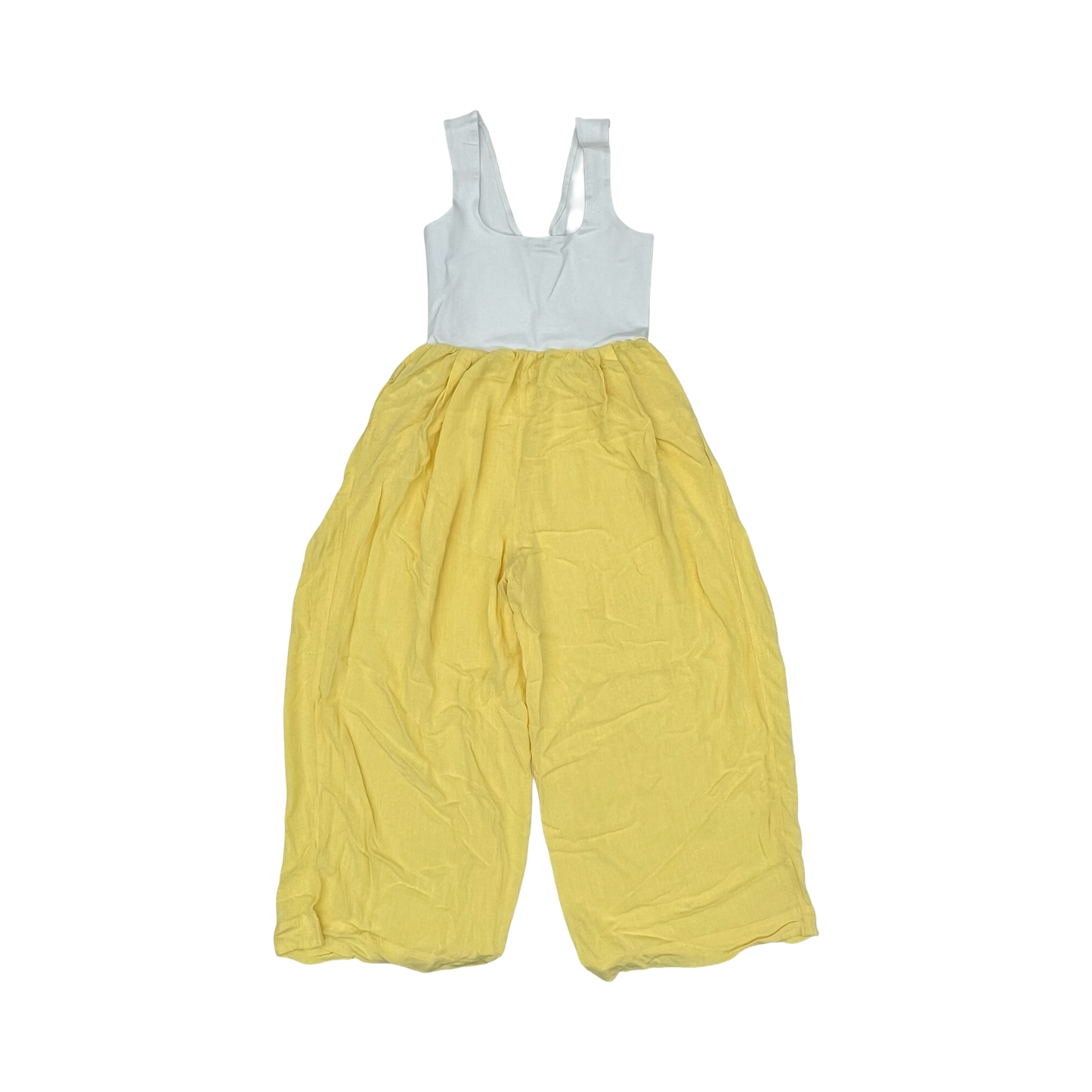 Jumpsuit By Clothes Mentor In White & Yellow, Size:L