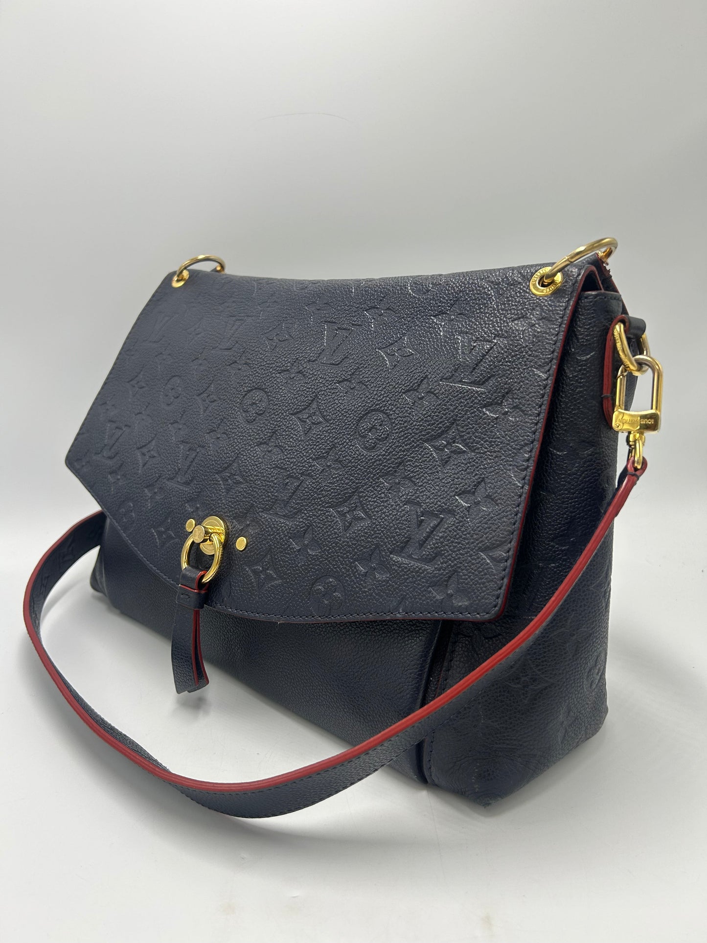 Louis Vuitton Blanche Empreinte MM Luxury Designer Handbag