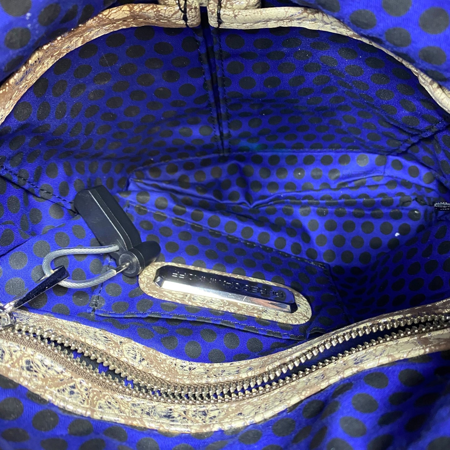 Crossbody Designer By Rebecca Minkoff In Brown & Cream, Size:Small