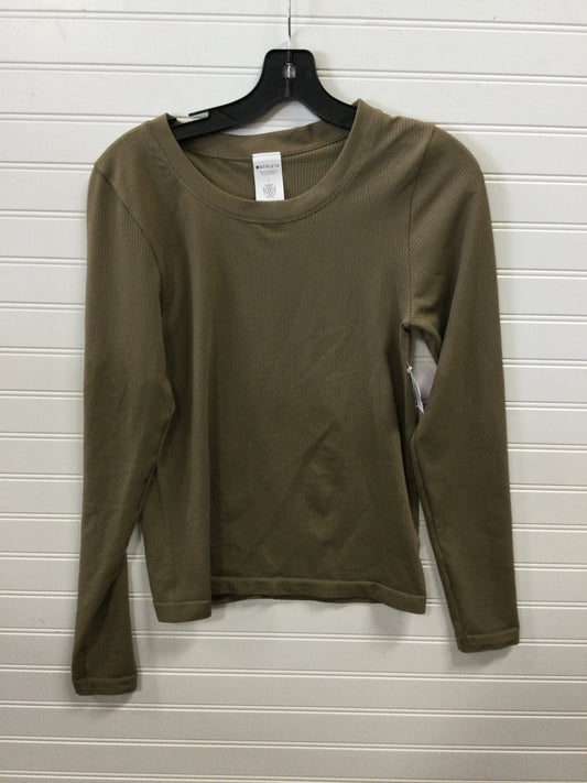 Athletic Top Ls Crewneck By Athleta In Tan, Size:L