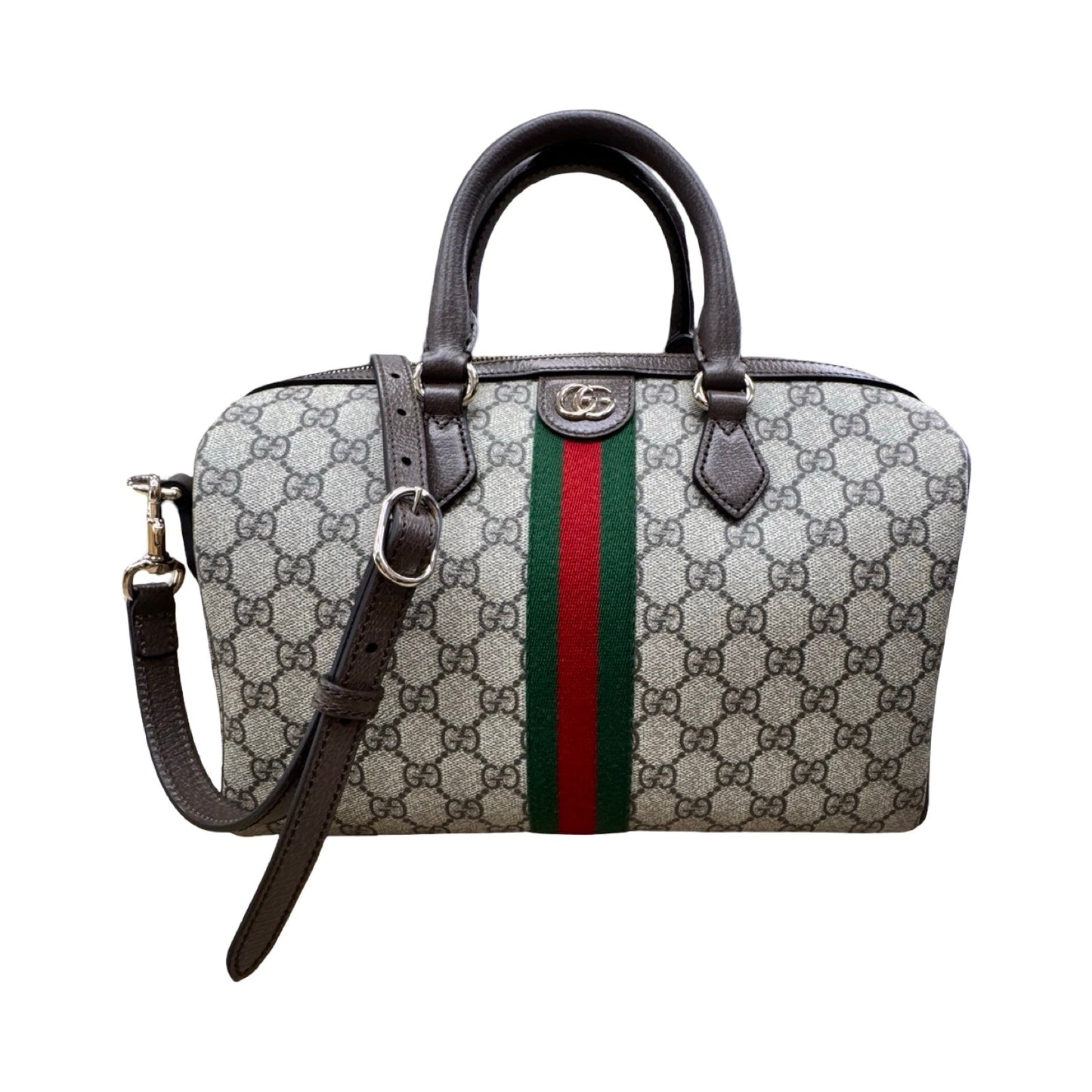 Handbag Luxury Designer By Gucci Ophidia Boston In Multi, Size:Medium
