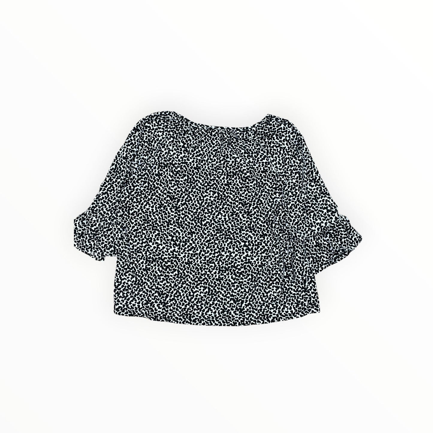Top 3/4 Sleeve By Michael By Michael Kors In Black & White, Size:L