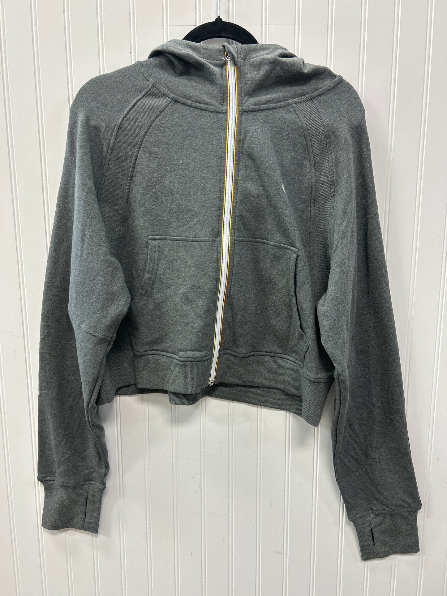 Athletic Jacket By Zyia In Grey, Size:L