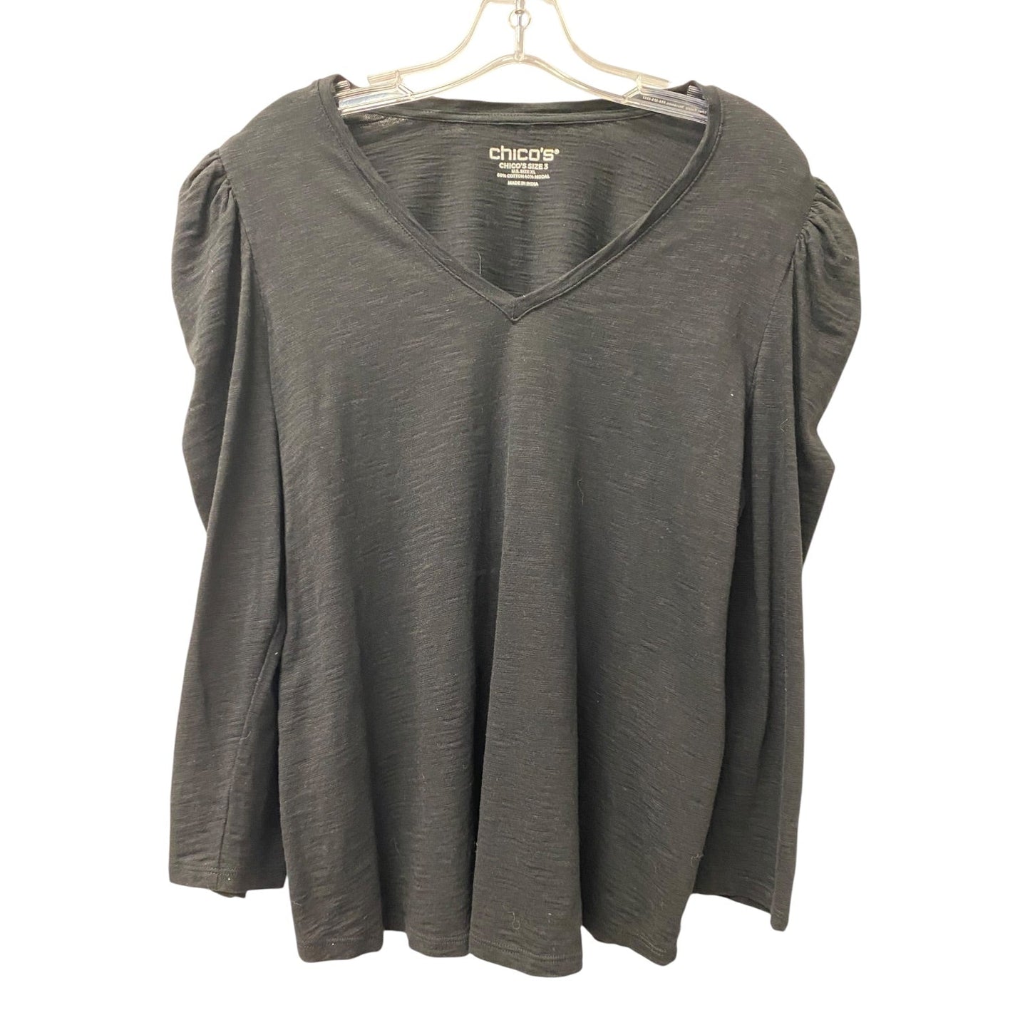 Top Ls By Chicos In Black, Size:Xl