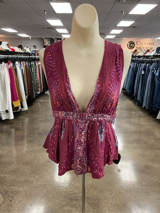 Top Sleeveless By Free People In Purple, Size:S