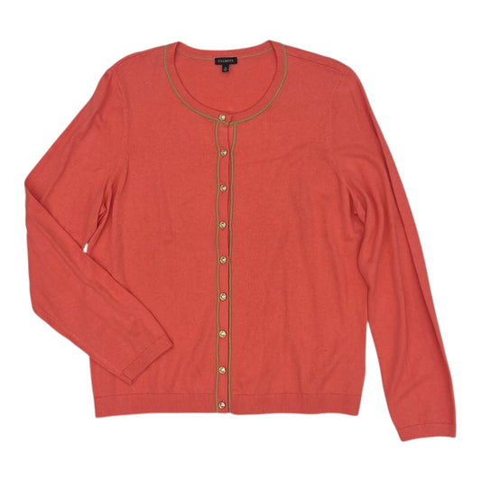Sweater Cardigan By Talbots In Coral, Size:Xl
