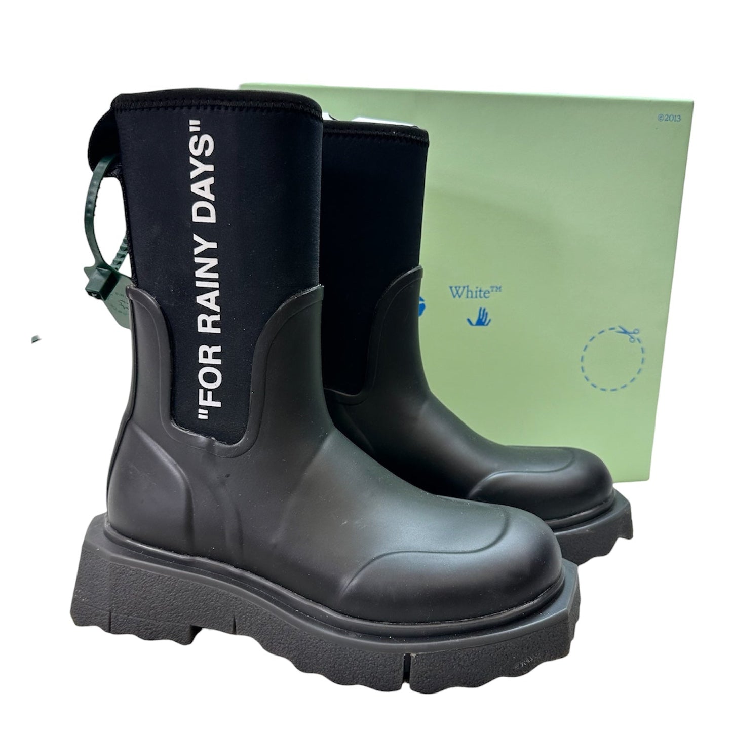 Sponge rubber rain Boot Luxury Designer By Off-white In Black