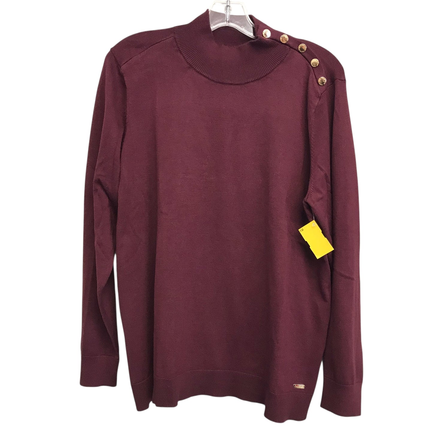 Sweater By Calvin Klein In Maroon, Size:Xl