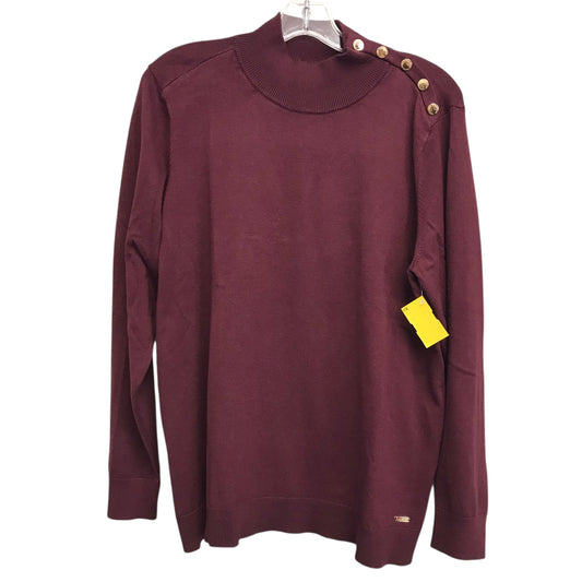 Sweater By Calvin Klein In Maroon, Size:Xl