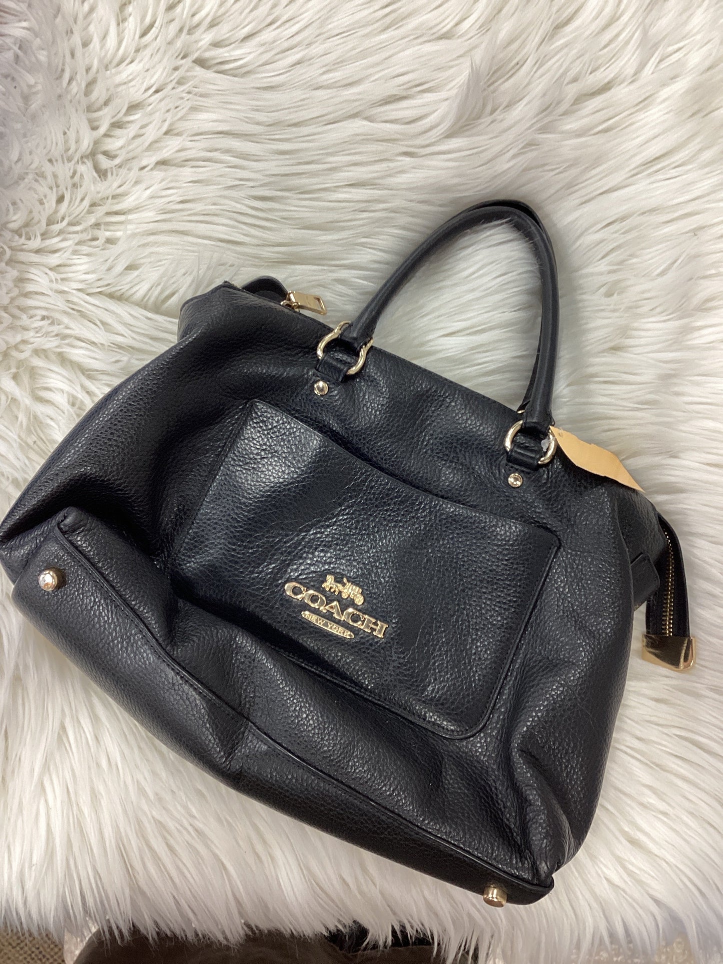 Handbag Designer By Coach In Black, Size:Medium