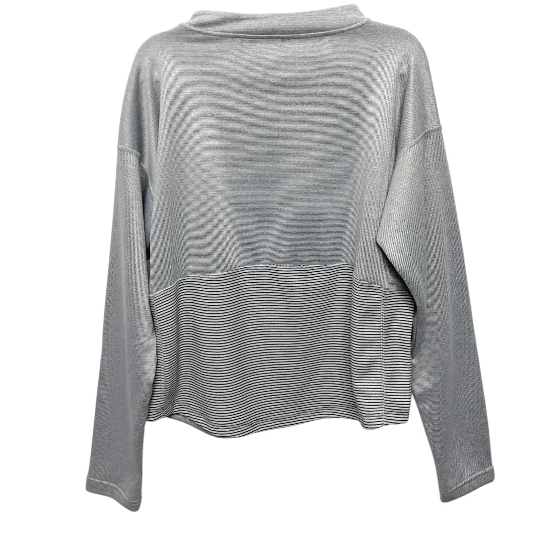 Athletic Top Ls Collar By Champion In Black & White, Size:L