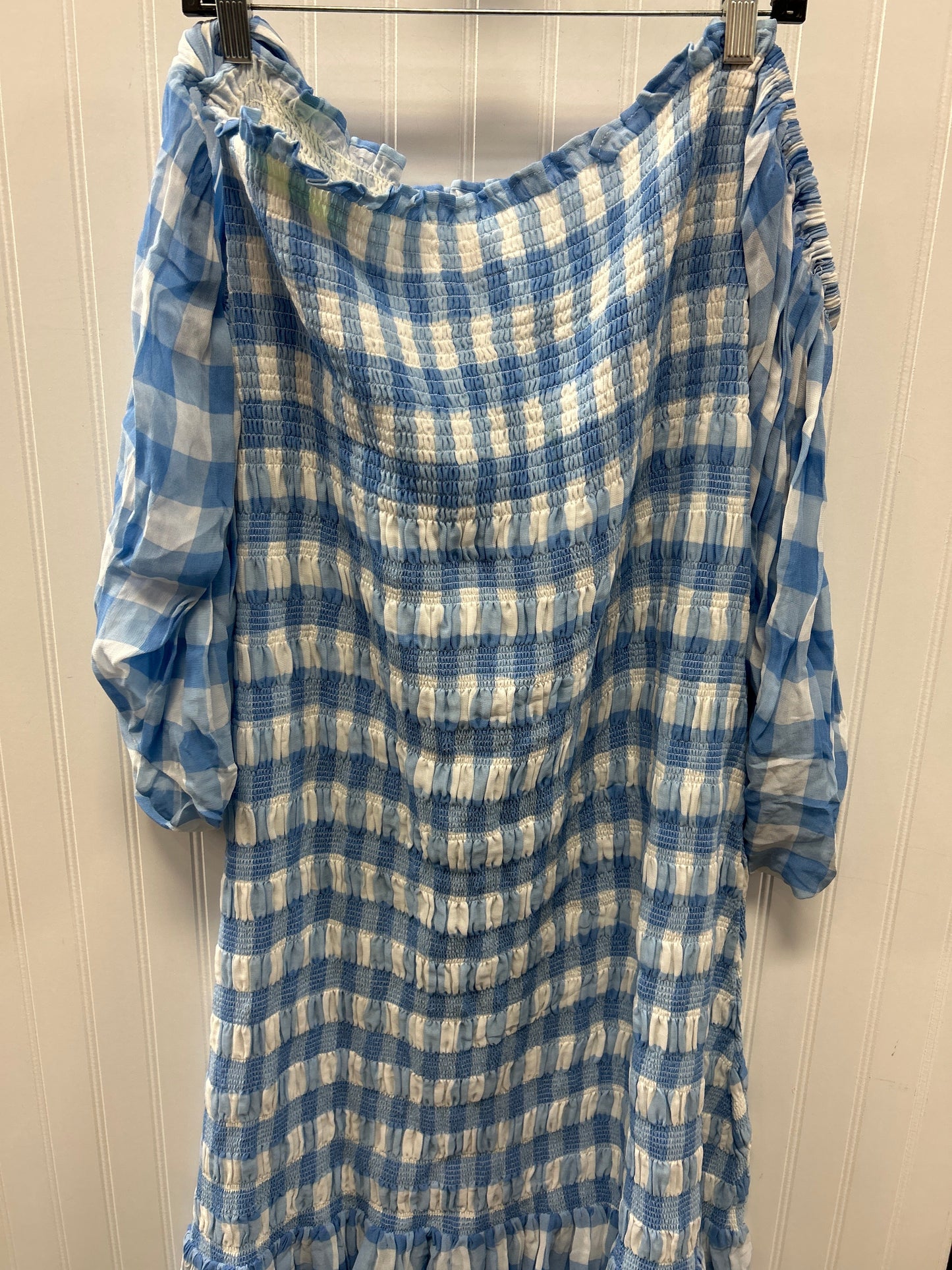 Dress Casual Maxi By Cmc In Blue & White, Size:Xl