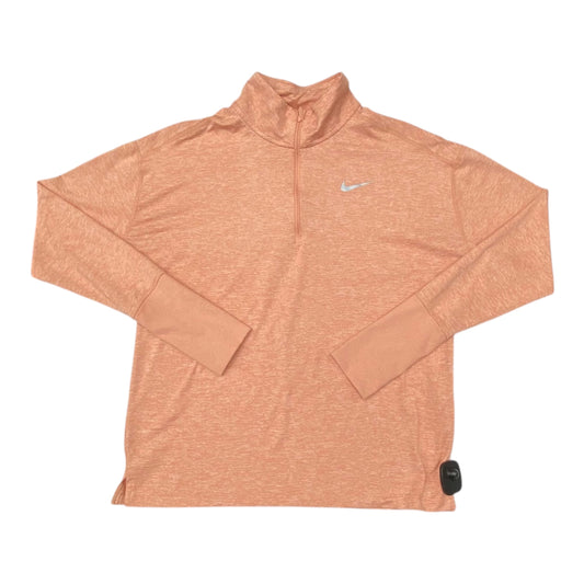 Athletic Top Ls Collar By Nike Apparel In Orange, Size:M