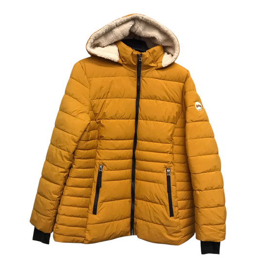 Coat Puffer & Quilted By Hfx In Gold, Size:1X
