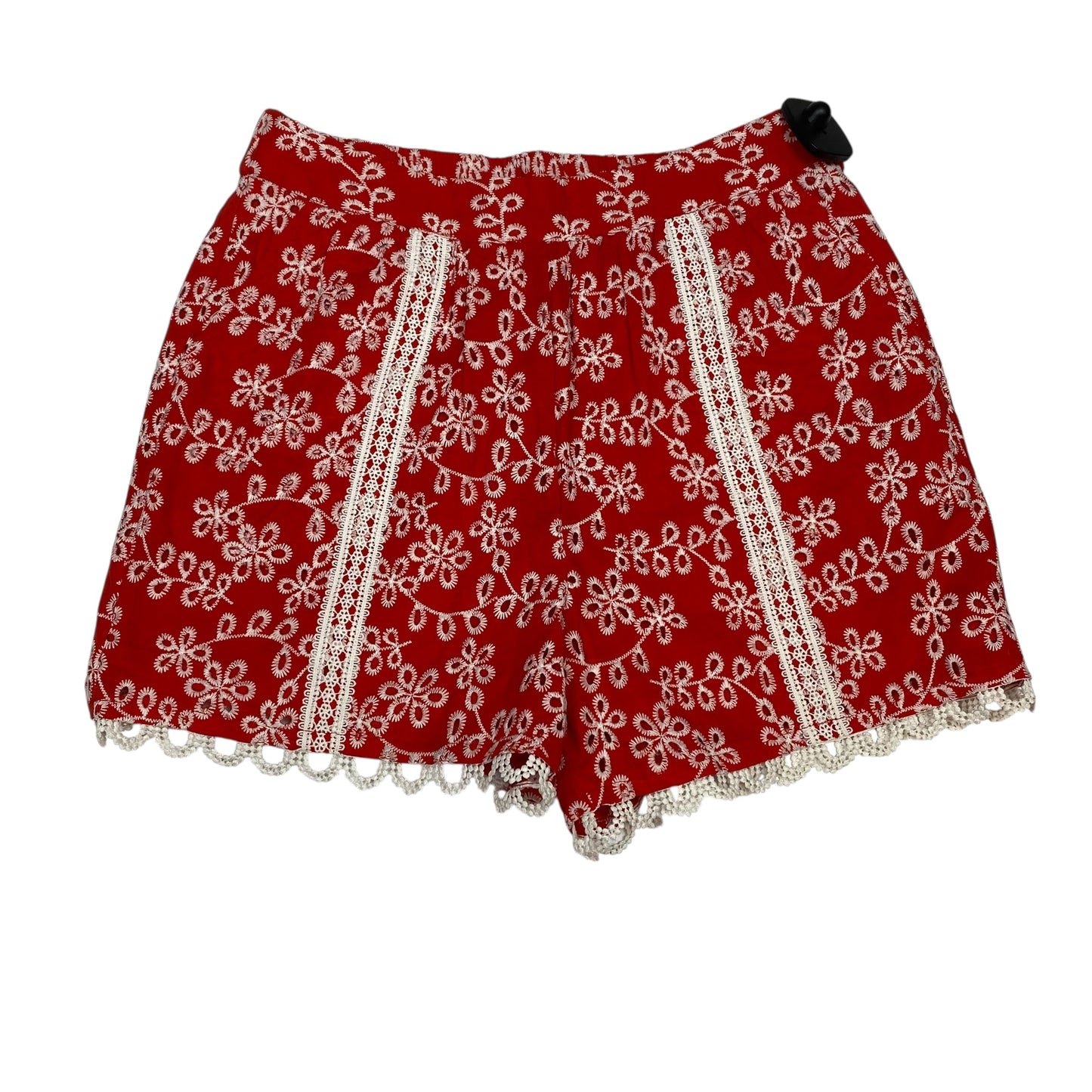 SHORTS by VERSONA in RED & WHITE, Size:S