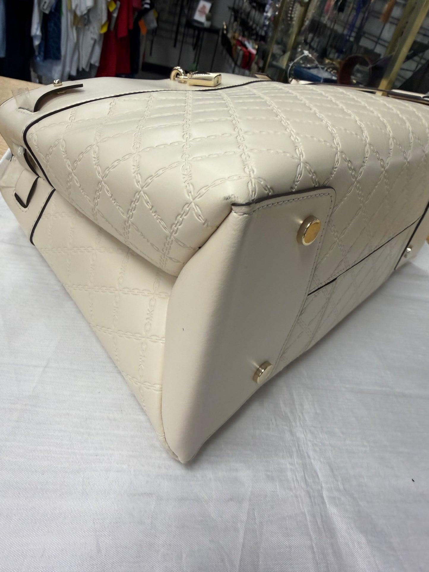 Handbag Designer By Michael Kors In Cream, Size:Large