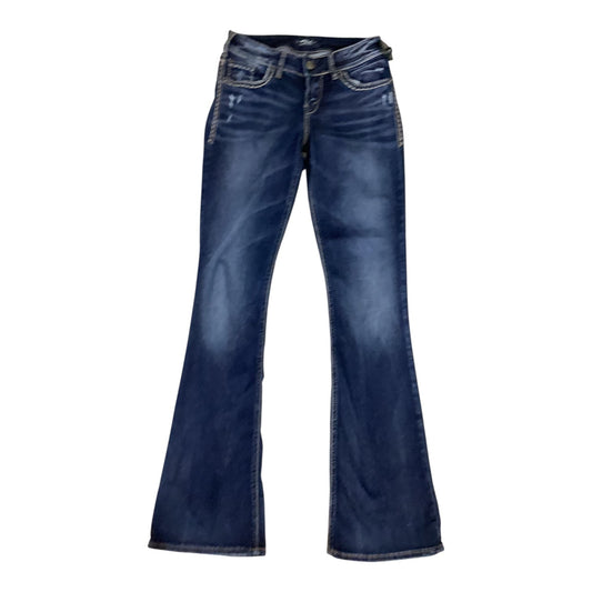 Jeans Boot Cut By Silver In Blue Denim, Size:4