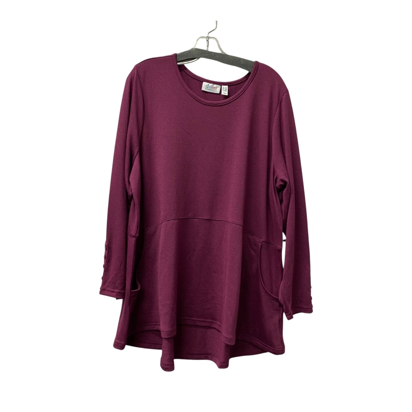Top Ls By Denim And Company In Purple, Size:1X