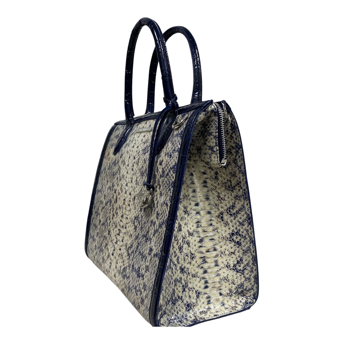 Handbag Designer By Brahmin In Snakeskin Print, Size:Medium
