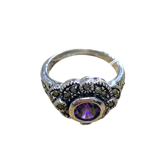 Ring Statement By Cmc In Purple & Silver, Size:8