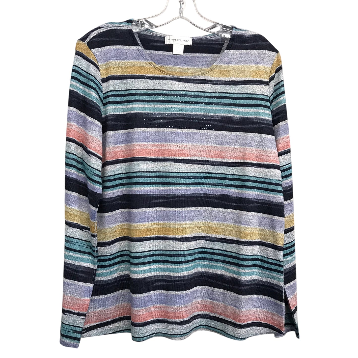 Top Ls By Christopher And Banks In Striped Pattern, Size:M