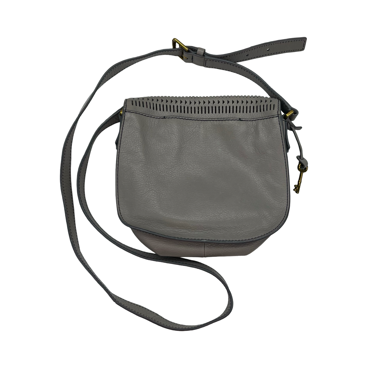 Crossbody Leather By Fossil In Grey, Size:Medium